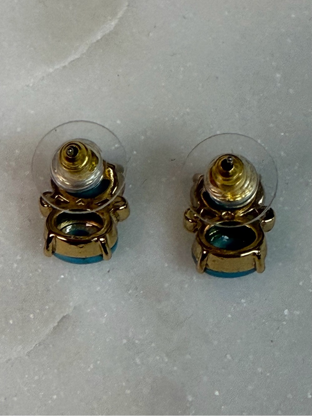 Kate Spade Turquoise Crystal Gold Earrings Studs - Picture 4 of 4